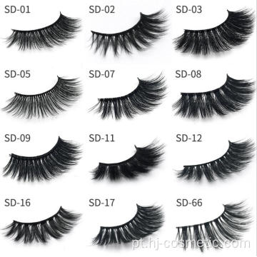 3D Faux Mink Cílios Natural Longo De Seda Macia Cílios Falsos Falso Vison Lashes